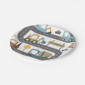 Bouw van vrachtwagen papieren bordje (Gekanteld)