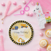 Bouw van vrachtwagen papieren bordje (Feest)