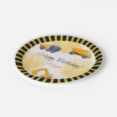 Bouw van vrachtwagen papieren bordje (Gekanteld)