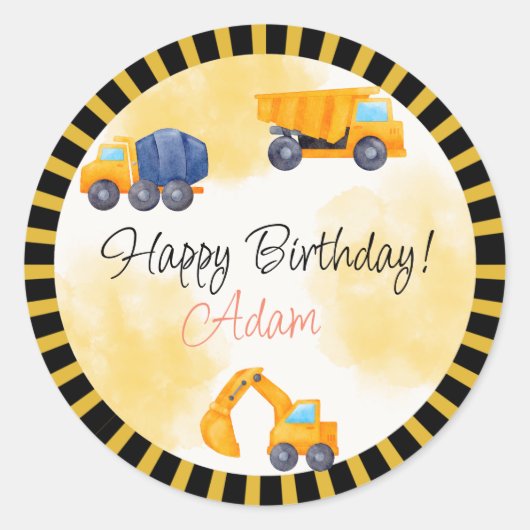 Bouw van vrachtwagen ronde sticker (Voorkant)