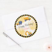 Bouw van vrachtwagen ronde sticker (Envelop)