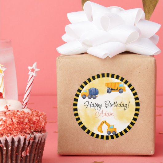 Bouw van vrachtwagen ronde sticker (Feest)