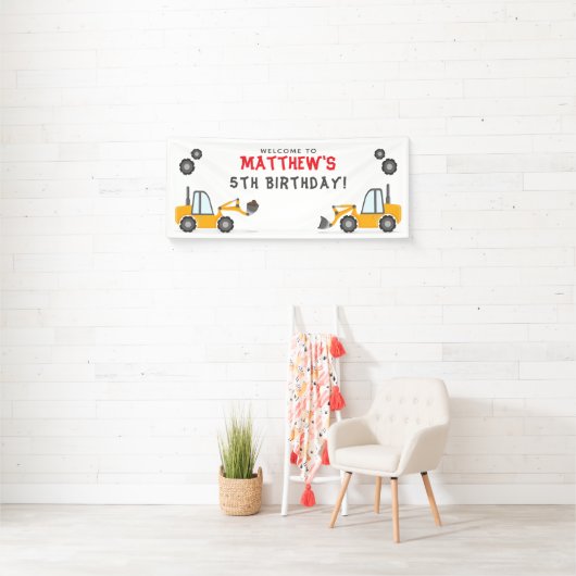 Bouw van vrachtwagen  spandoek (Insitu)