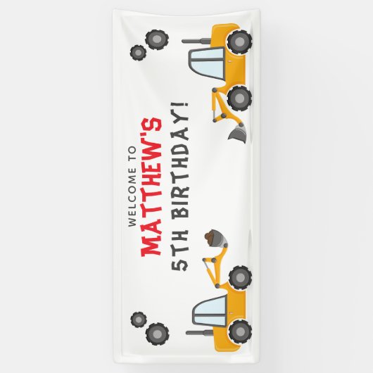 Bouw van vrachtwagen  spandoek (Verticaal)