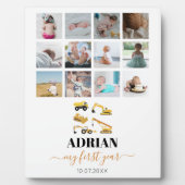 Bouw van vrachtwagens Baby Eerste jaar Foto collag Fotoplaat (Voorkant)