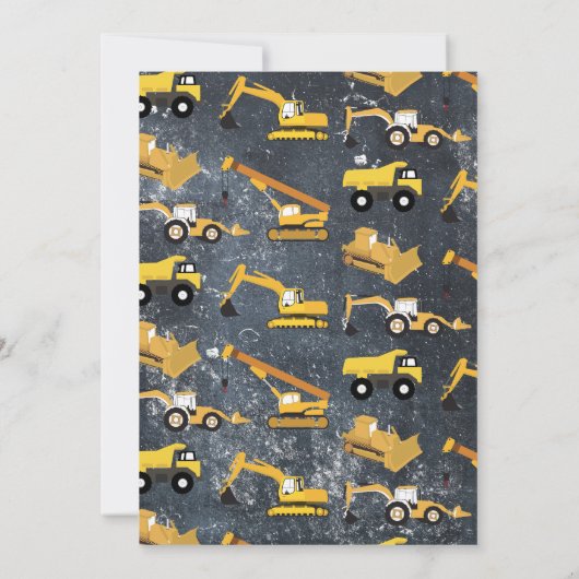 Bouw van vrachtwagens Birthday Kaart (Achterkant)