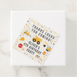 Bouw van vrachtwagens Birthday Party Bedankjes Labels