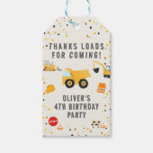 Bouw van vrachtwagens Birthday Party Cadeaulabel (Voorkant)