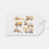 Bouw van vrachtwagens Birthday Party Cadeaulabel (Voorkant (Horizontaal))