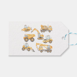 Bouw van vrachtwagens Birthday Party Cadeaulabel