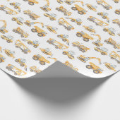 Bouw van vrachtwagens Birthday Party Cadeaupapier (Hoek)