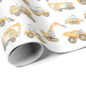 Bouw van vrachtwagens Birthday Party Cadeaupapier (Rol Hoek)