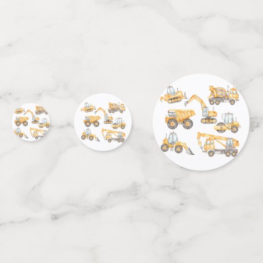 Bouw van vrachtwagens Birthday Party Confetti (Voorkanten)