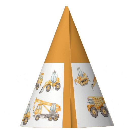 Bouw van vrachtwagens Birthday Party Feesthoedjes (Achterkant)