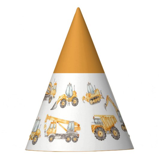 Bouw van vrachtwagens Birthday Party Feesthoedjes (Voorkant)