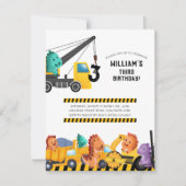 Bouw van vrachtwagens Birthday Party Kaart (Voorkant)