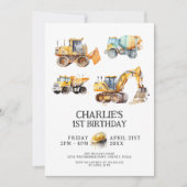 Bouw van vrachtwagens - Birthday Party Kaart (Voorkant)