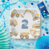 Bouw van vrachtwagens Birthday Party Papieren Bordje (Feest)