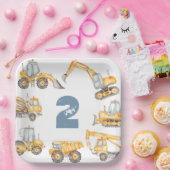 Bouw van vrachtwagens Birthday Party Papieren Bordje (Feest)