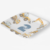 Bouw van vrachtwagens Birthday Party Papieren Bordje (Gebogen)