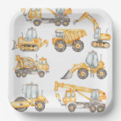 Bouw van vrachtwagens Birthday Party Papieren Bordje (Voorkant)