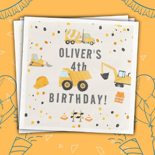 Bouw van vrachtwagens Birthday Party Servet