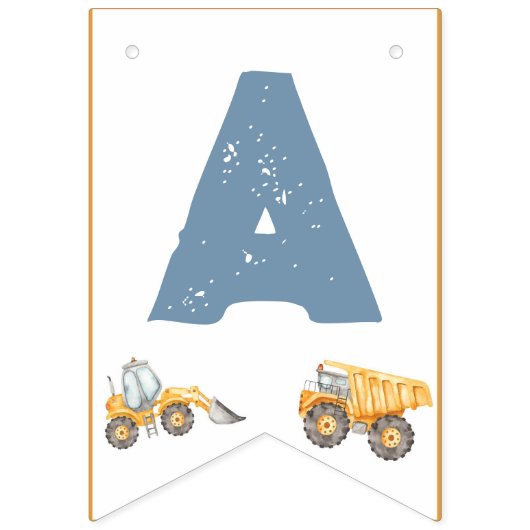 Bouw van vrachtwagens Birthday Party Vlaggetjes (Tweede vlag)