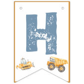 Bouw van vrachtwagens Birthday Party Vlaggetjes (Eerste vlag)