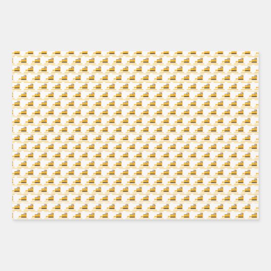 Bouw van vrachtwagens en Bulldozer Birthday Inpakpapier Vel (Voorkant)