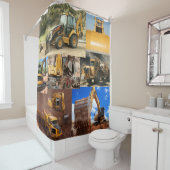 Bouw van vrachtwagens en tractoren douchegordijn (In situ)