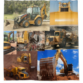 Bouw van vrachtwagens en tractoren douchegordijn