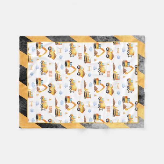 Bouw van vrachtwagens en voertuigen fleece deken (Voorkant (Horizontaal))