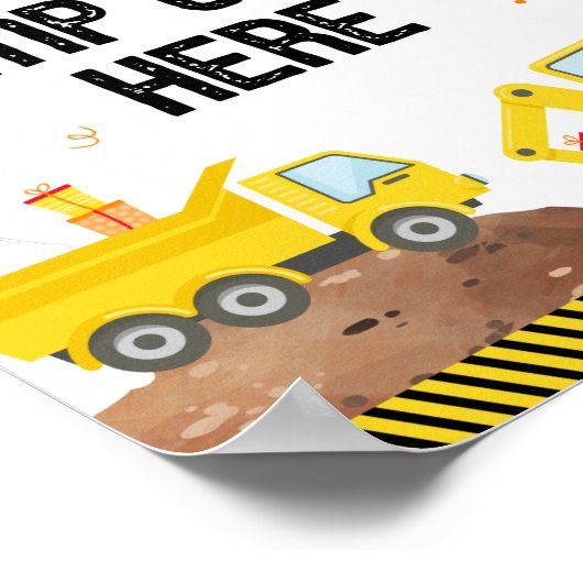 Bouw van vrachtwagens, kilometervreten, hier gebar poster (Hoek)