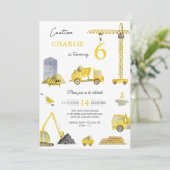 Bouw van vrachtwagens Kind Birthday Kaart (Staand voorkant)