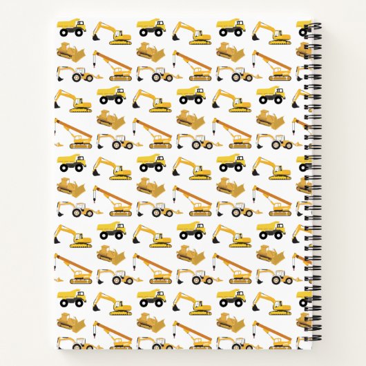 Bouw van vrachtwagens - Kinder monogram Notitieboek (Achterkant)