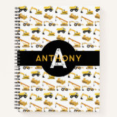 Bouw van vrachtwagens - Kinder monogram Notitieboek (Voorkant)
