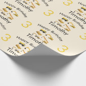 Bouw van vrachtwagens Naam & ouderdom Cadeaupapier (Hoek)