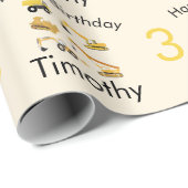 Bouw van vrachtwagens Naam & ouderdom Cadeaupapier (Rol Hoek)