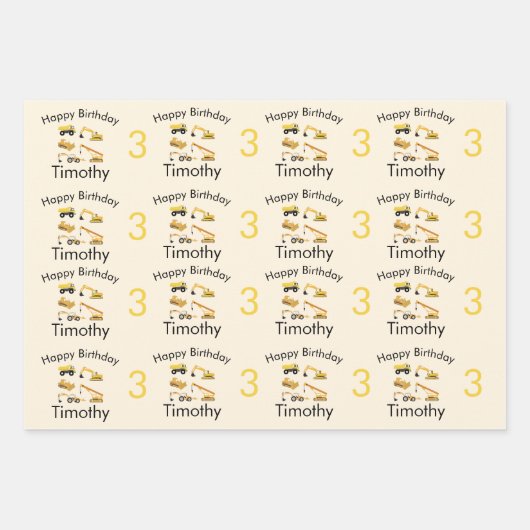 Bouw van vrachtwagens Naam & ouderdom Inpakpapier Vel (Voorkant 2)