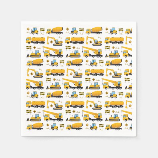 Bouw van vrachtwagens Patroon Decor Servet (Voorkant)