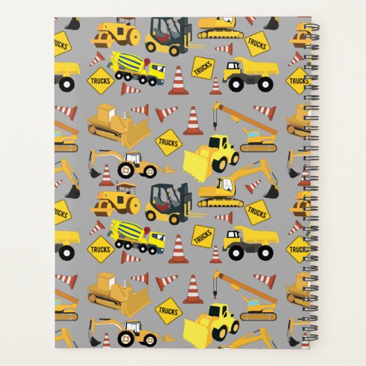 Bouw van vrachtwagens Patroon Kinder Planner (Achterkant)