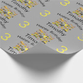 Bouw van vrachtwagens Patroon Naam en ouderdom Cadeaupapier (Hoek)