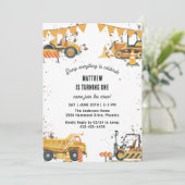 Bouw van vrachtwagens Thema Joint Birthday Kaart (Staand voorkant)