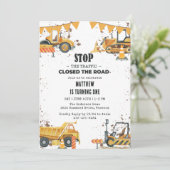 Bouw van vrachtwagens Thema Joint Birthday Kaart (Staand voorkant)