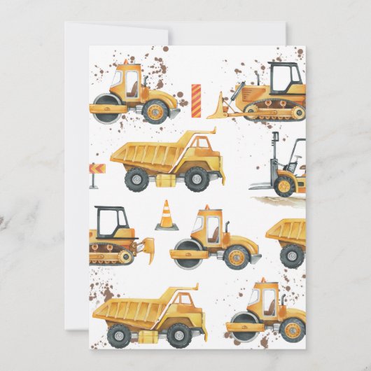 Bouw van vrachtwagens Thema Joint Birthday Kaart (Achterkant)