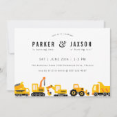 Bouw van vrachtwagens Thema Joint Birthday Kaart (Voorkant)