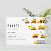 Bouw van vrachtwagens Theme Birthday Kaart (Staand voorkant)