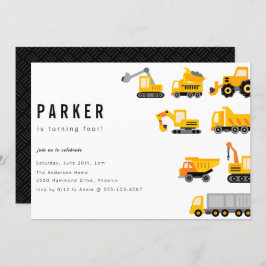 Bouw van vrachtwagens Theme Birthday Kaart