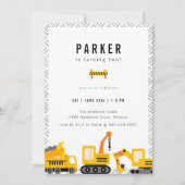 Bouw van vrachtwagens Theme Birthday Kaart (Voorkant)