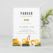 Bouw van vrachtwagens Theme Birthday Kaart (Staand voorkant)